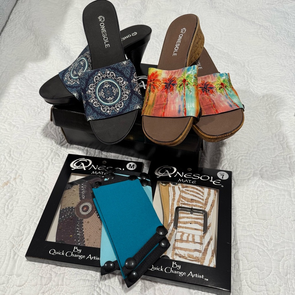Onesole Black and Brown Casual Sandals with Unique Designs